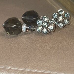 Green Gemstones 7 Round w/ drop style green and sterling silver pierced earrings